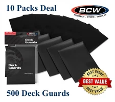 500 Matte Black MTG BCW Deck Guards CCG Pokemon Gaming Card Sleeves 10 New Packs