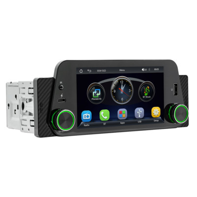 1 Din Radio Bluetooth Car Stereo For Apple CarPlay Android Auto MP5 Player USB