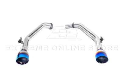 For 22-Up Civic Integra 1.5T Burnt Tips 4'' Axle Back Muffler Delete Exhaust New