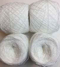 Crystal Lace yarn. Color 01- Acrylic/Rayon. 900 yards per ball. 1 lot of 4.