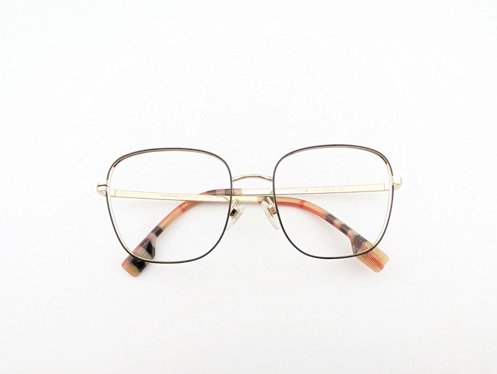 Burberry Eyeglasses Frames Only, B 1347 1100, 54 18 140, Go Made in Italy