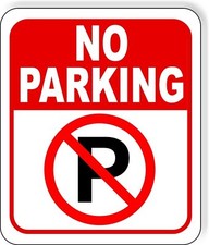 No Parking Symbol metal outdoor sign long lasting parking lot signage