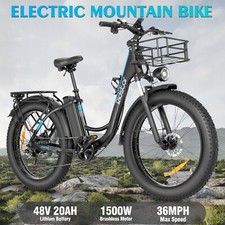 Electric Bike 48V 20AH Battery 26"Fat Tire 1500W Commuter E-Bike