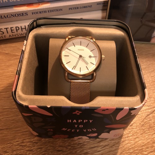 Fossil Commuter Watch - Rose Gold Mesh 