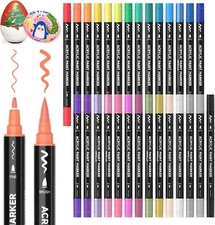Shuttle Art 28 Colors 1 Count (Pack of 28), 28 Brush Tip and Fine 