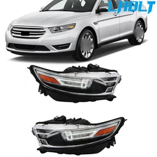 LABLT Left&Right Side Halogen Headlights Assy W/Gray For 2013 2014 Ford Taurus