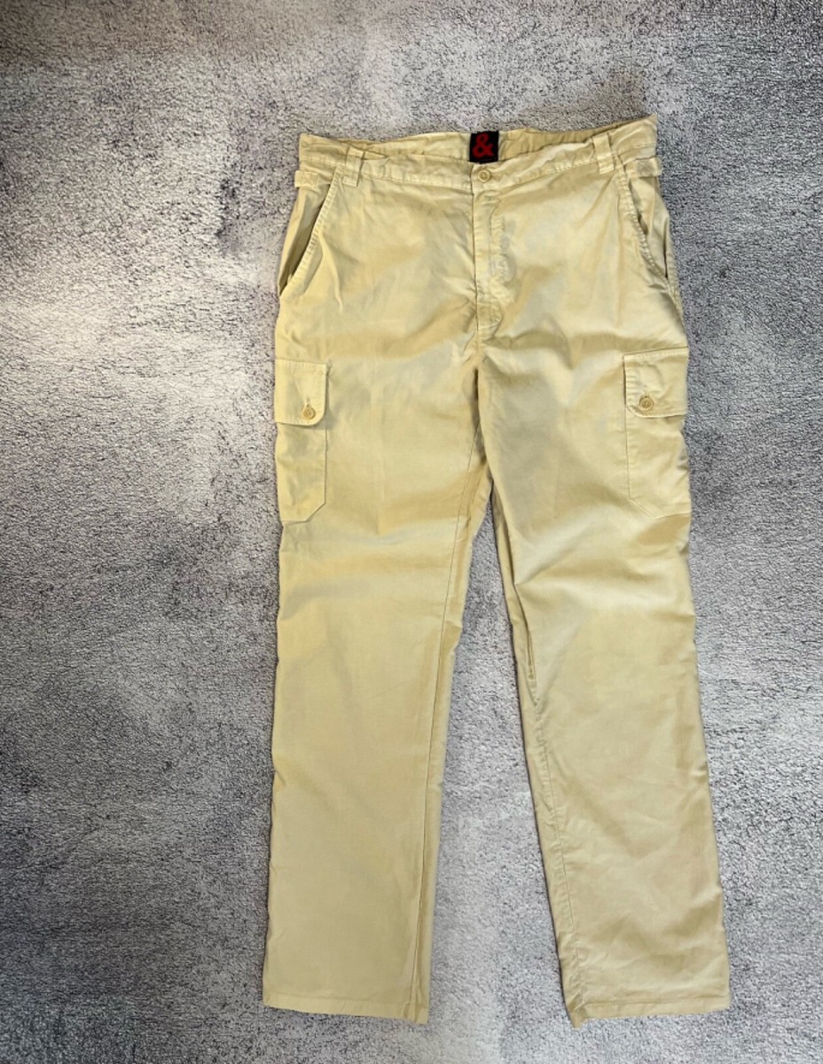 Dolce Gabbana Men's Pants Multipocket Cargo Beige Vintage Made In