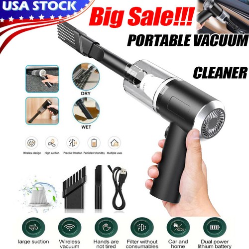 120W Cordless Handheld Vacuum Cleaner Small Mini Portable Car Auto Home Wireless - Foto 1 di 13