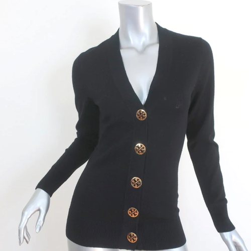 Tory Burch Simone Cardigan Black Merino 