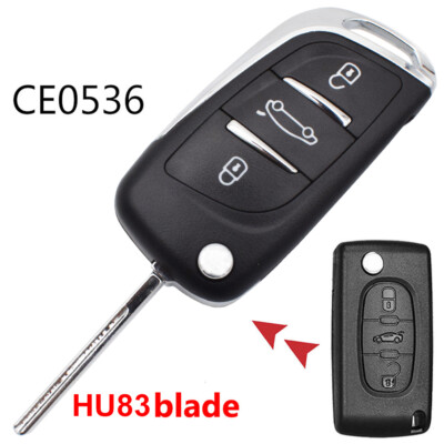 3Tasten Folding Key Housing for Peugeot 307 308 407 Partner