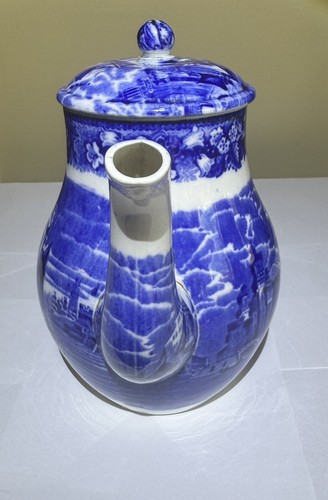 Antique Wedgwood Ferrara Blue And White TransferWare Tea Pot And Pitcher Set - Picture 5 of 22