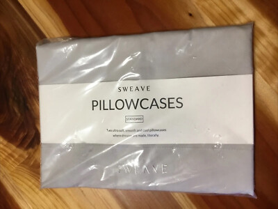 Sweave 100% Egyptian Cotton Percale 2 Pillowcases Luxury Gray Queen Standard