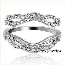 Lab-Created 3CT Round Cut Diamond Enhancer Wedding Ring 925 Sterling Silver
