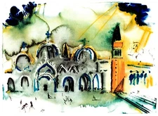 SALVADOR DALI Art Poster or Rolled Canvas Print "Homage to Venice"