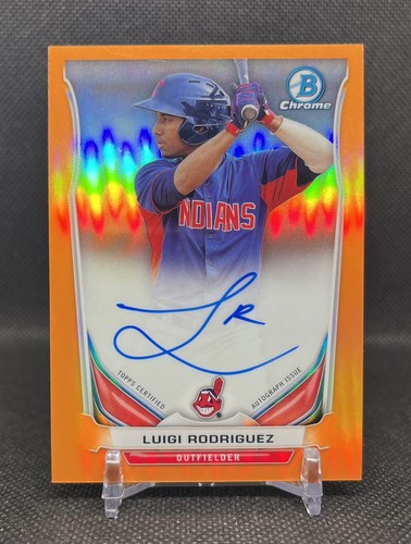 2014 Bowman Chrome LUIGI RODRIGUEZ Prospect ORANGE Refractor On Card AUTO /25 SP - Picture 1 of 3
