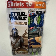 STAR WARS The Mandalorian Baby Yoda Boy's Size 6 Cotton 5-Pack Brief Underwear