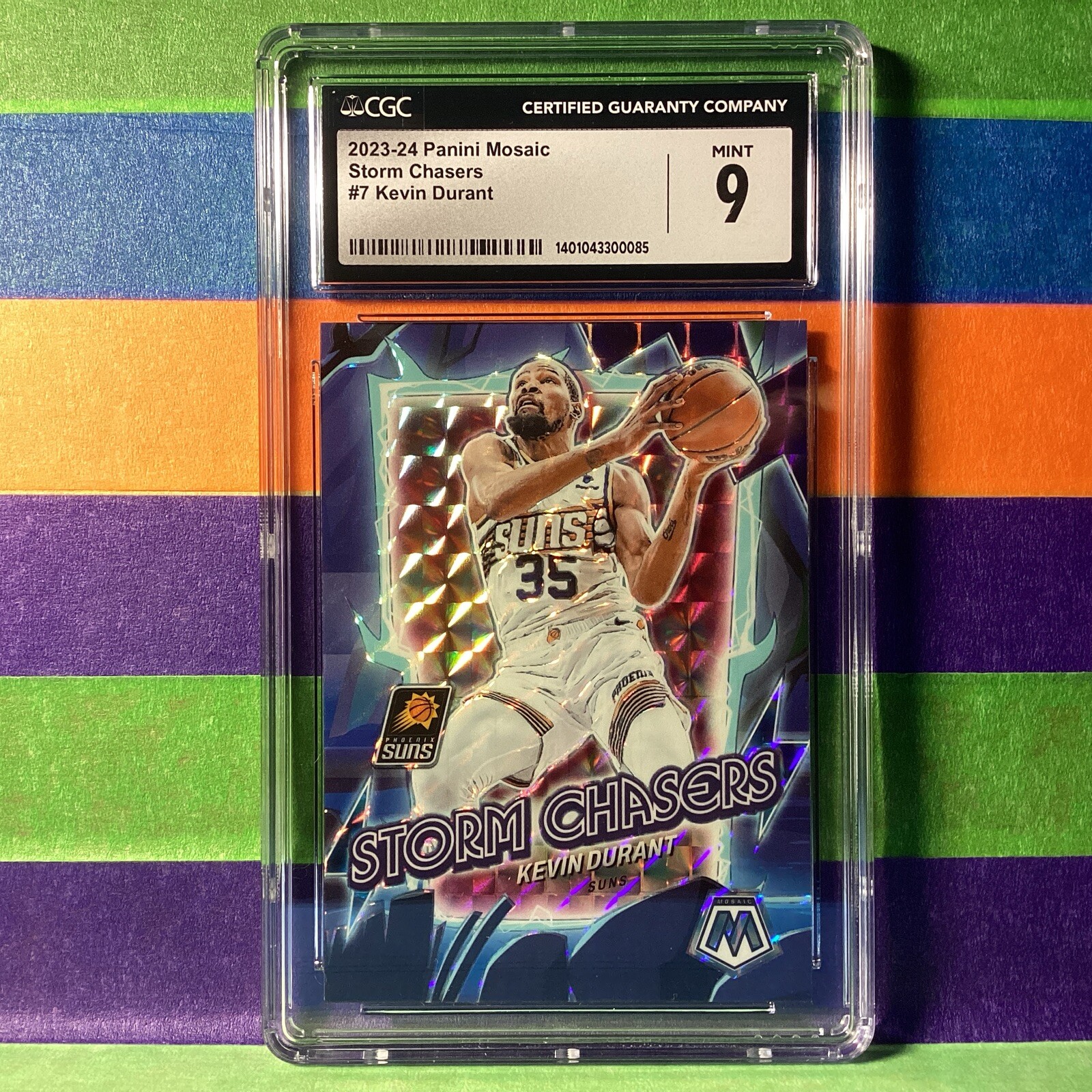 2023-24 Mosaic Kevin Durant #7 Storm Chasers Insert Mosaic Prizm Insert Mint 9