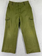 VINTAGE Boy Scouts Pants Adult 29 Green Official Uniform Twill Cargo 29x24 READ