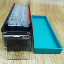 Bell  Howell Micro-Mount 35mm Master Clear Slide Tray - Holds 36 Slides - Turq