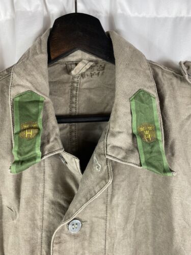 Vintage wwii 1930s Sweden Army Chore Jacket