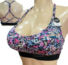 Victorias Secret PINK Ultimate Lightly Lined Racerback Sports Bra Floral