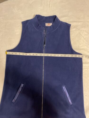 Quacker Factory Women’s Vest LG Blue Fleece Full Zip Embellished Sequins Sweater - Picture 3 of 6