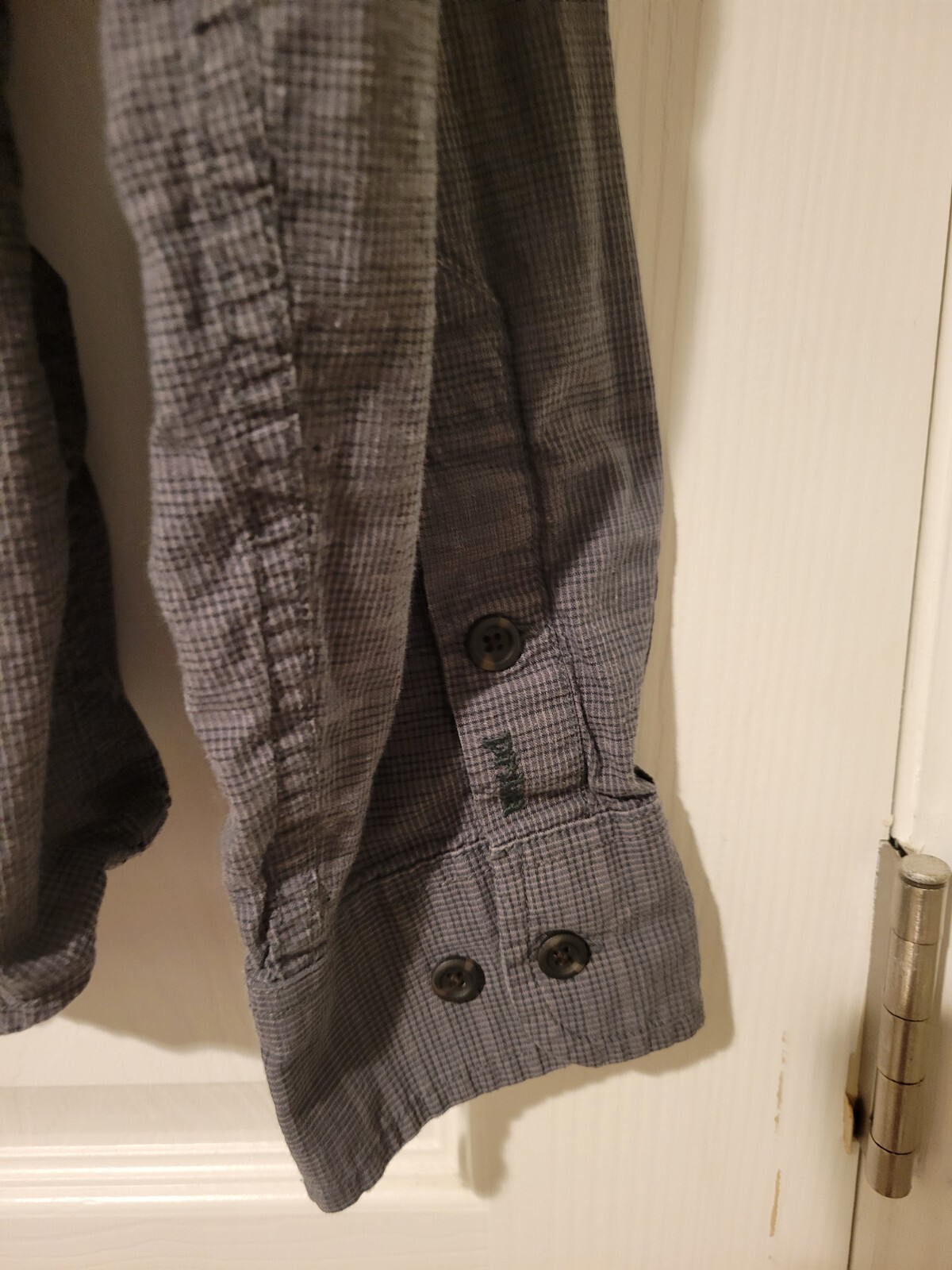 Prana Black Checkered Button Down Medium Slim Lon… - image 4