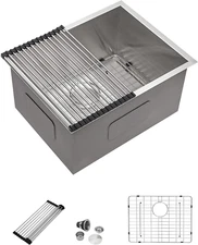 24 Inch 16 Gauge Laundry Sink Undermount Utility Sink 12" Deep Stainless Steel S