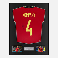 Framed Vincent Kompany Signed Belgium Shirt 2020-21 Home Classic