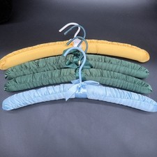 Vintage Pastel Padded Satin Lingerie Boudoir Clothes Hangers NEW Pack of 4