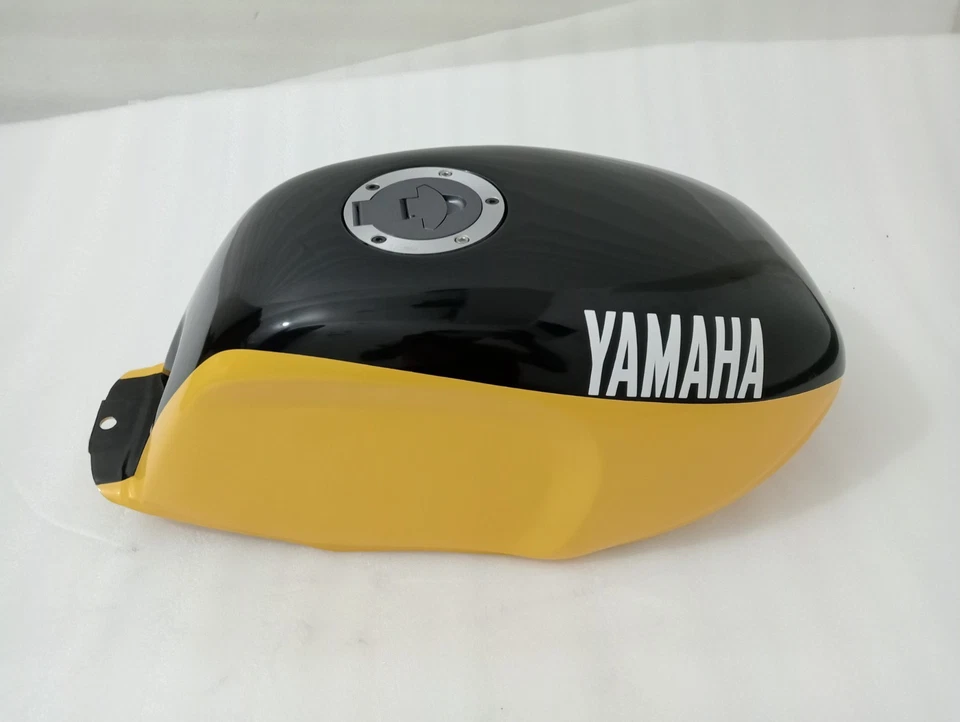 Yamaha Ysr 50 80 Ysr50 Ysr80 1989 tanque de combustible de acero pintado amarillo y negro + tapa Foto 2 de 4