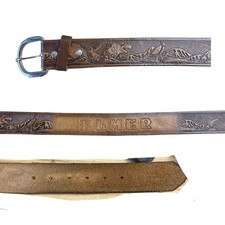 Vintage USA Genuine Leather Belt Sz 42 ELMER ...