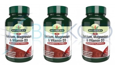 Natures Aid Calcium Magnesium + Vit D3 - 90 Tabs (3er Pack)