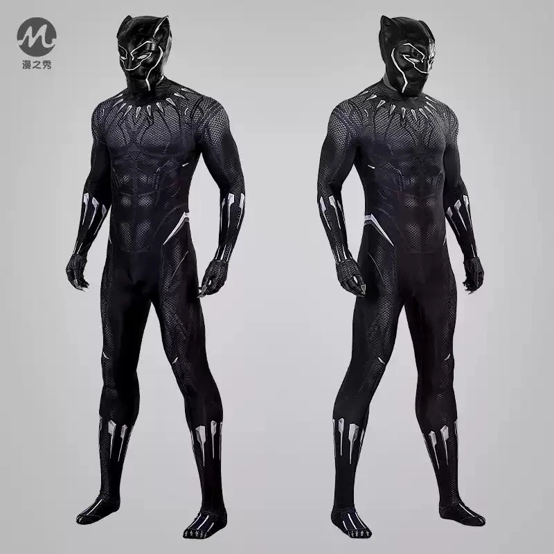 Película Pantera Negra Adulto T'Challa Halloween Juegos con disfraces Disfraz Mono Body Foto 3 de 4