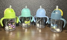 Weighted Straw Sippy Cups with Handles for Baby and Toddlers, Spill Proof Water