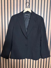 Lafayette 148 New York Blazer 6 Womens Black Wool 2-Button Suit Jacket Stretch