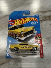 Hot Wheels 2018 ’55 Chevy HW Flames 2/10 Yellow Purple Flames Factory Sealed
