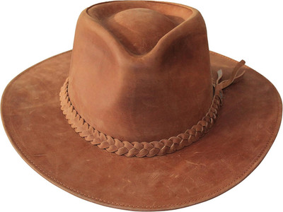 Premium Leather Fedora - Wide Brim Hat Leather - Water Resistant