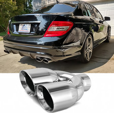 Chrom Auspuffblende Auspuff Endrohr Edelstahl Doppel F&uuml;r Mercedes Benz W204