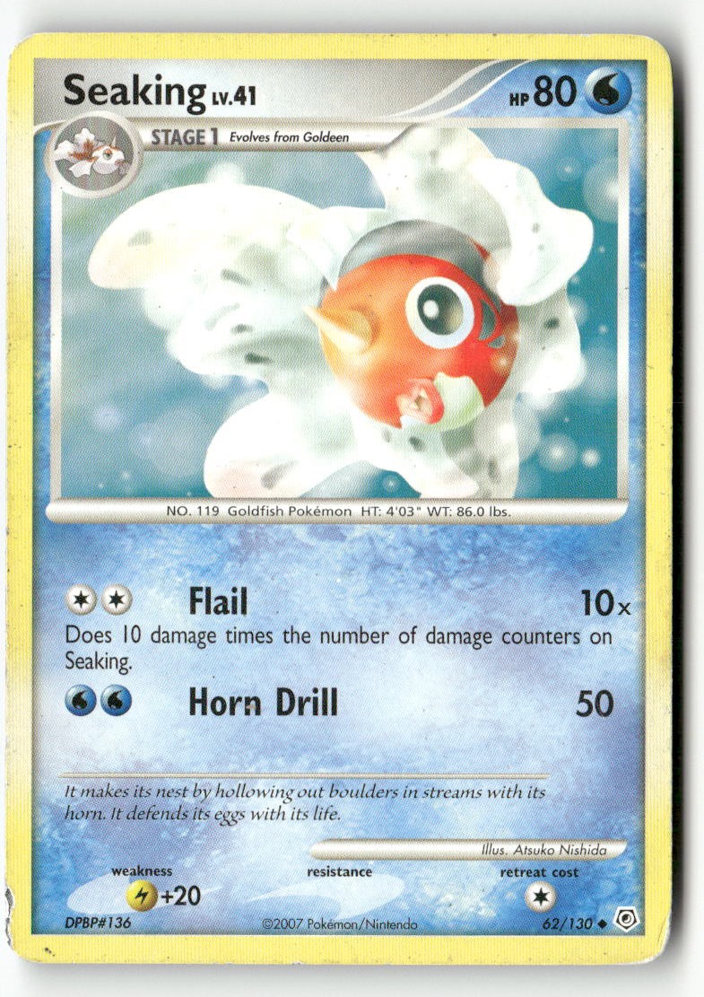 Seaking 62/130 Uncommon Diamond & Pearl Pokemon Moderately Played