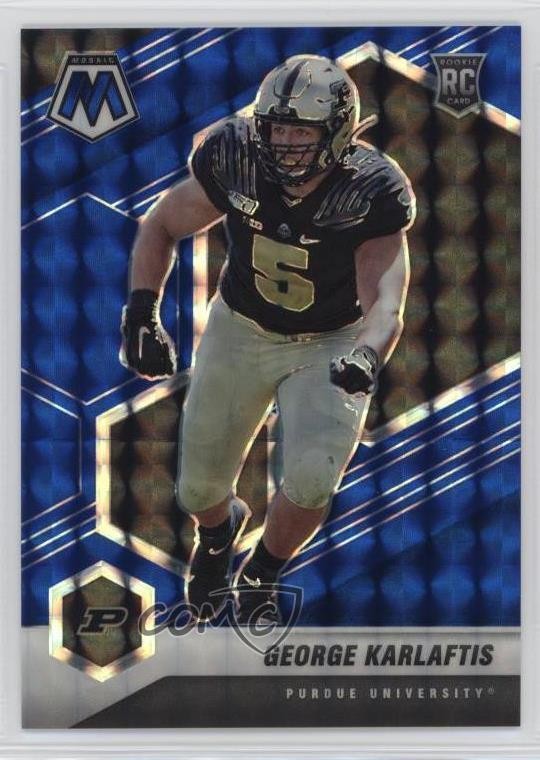 2022 Panini Mosaic Draft Picks Blue Prizm 68/75 George Karlaftis Rookie RC 0ud4