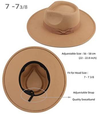 Wide-Brim Fedora Hat in Peach - Women Accessories Rose Lace Hat Band for Cowboy Hats Women Fedora Hat  main image 2