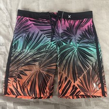 Hurley Phantom Boardshort 32 Multicolor Palm Tropical Hawaii Swim Trunk RARE