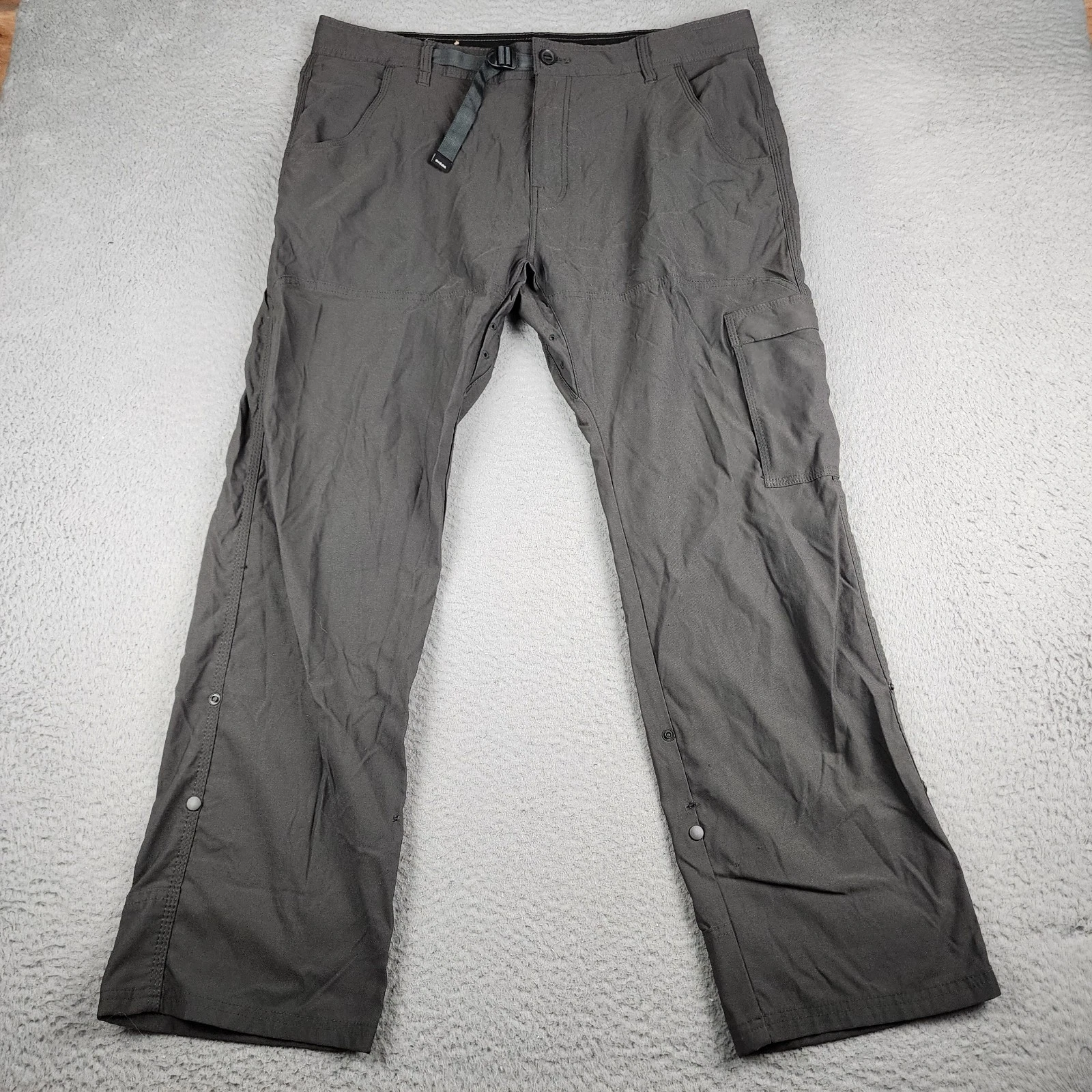 Prana Pants Mens 38x30 Gray Zion Cargo Outdoors Trail Hiking Camping Fishing