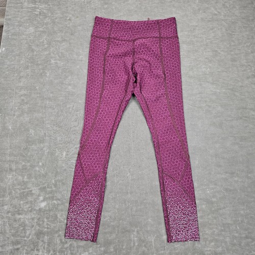 Lululemon Hose Damen 4 lila gepunktet hoher Bund kurze Leggings Yoga sportlich - Bild 3 von 9