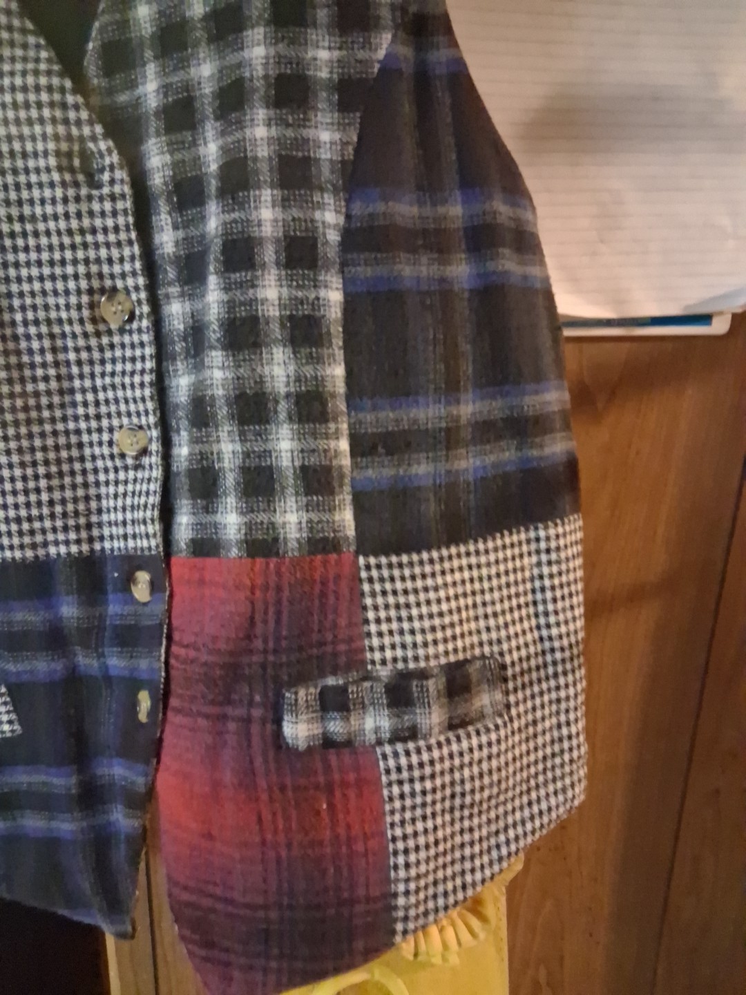 Patchwork Button Down Vest . Unique Vintage 90's … - image 3