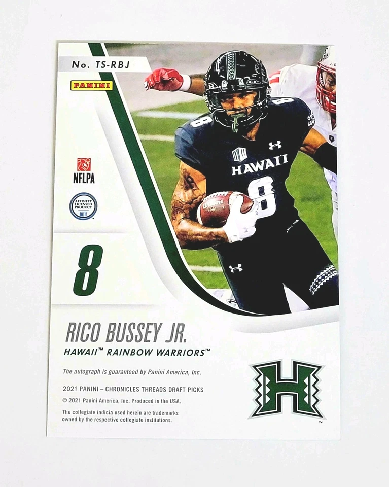 RICO BUSSEY JR. AUTO 2021 CHRONICLES DRAFT THREADS ROOKIE STEELERS ORANGE - Image 4 of 4