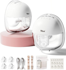 NCVI Wearable Breast Pump for Moms, Hands Free Electric Breast Pump with 4 Modes