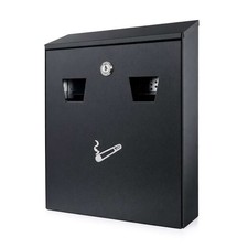 NEW! Wall Mounted Outdoor Pub Ashtray Ash Tray Cigarette Steel Bin