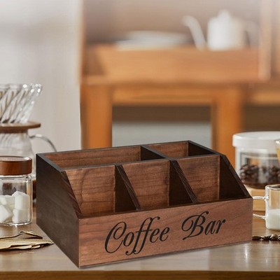 Kaffeestation Organizer, Rustikale Holz Fach Aufbewahrungsbox, Schreibtisch Kaffee